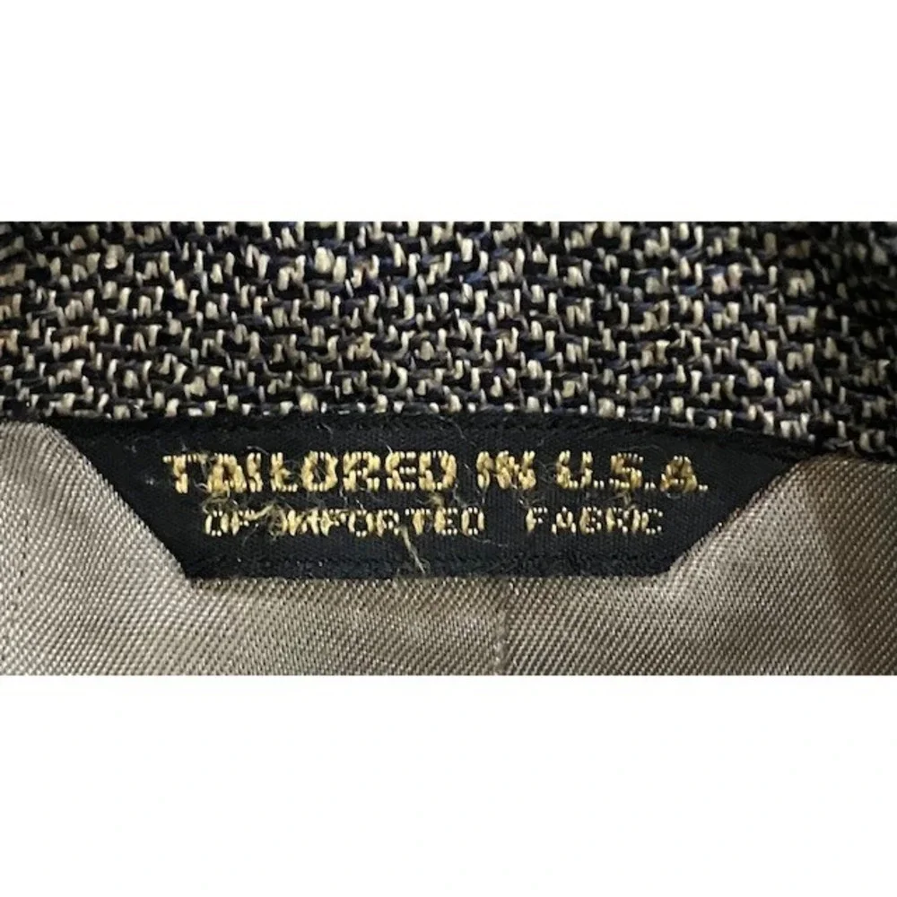 Vintage Austin Reed Men's Size 48R Tweed Sport Coat Brown‎ w Gold Cream Blend